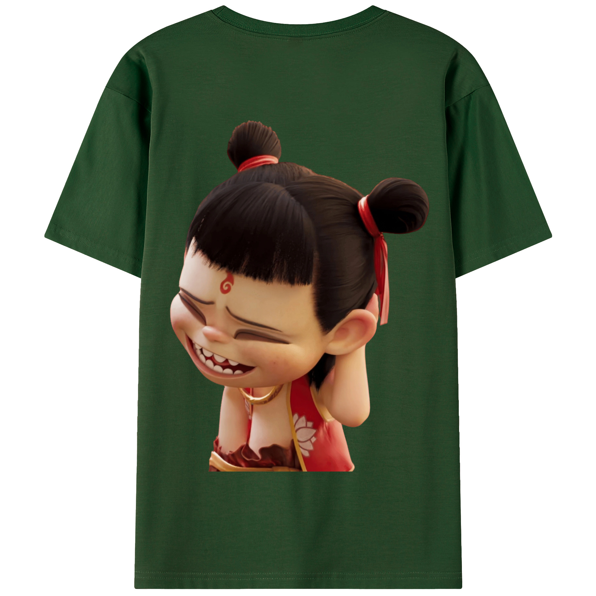 （画像用） Ne Zha 2 ナタ 魔童の大暴れ 綿100％半袖Tシャツ（背面プリント）